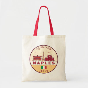 Bolsa Tote Nápoles Itália Cidade Skyline Emblem