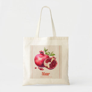 Bolsa Tote Nar Romã Abundância Arte Popular em Tela