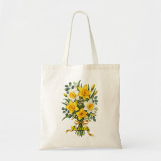 Bolsa Tote Narciso Flor de Nascimento de Março Personalizada
