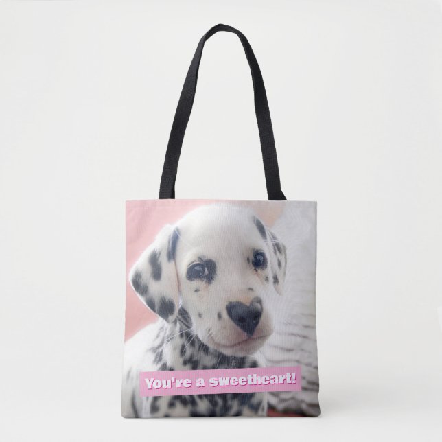 Bolsa Tote Nariz de Coração Dalmata (Frente)
