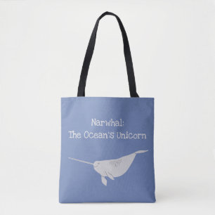 Bolsa Tote Narwahl: O unicórnio do oceano