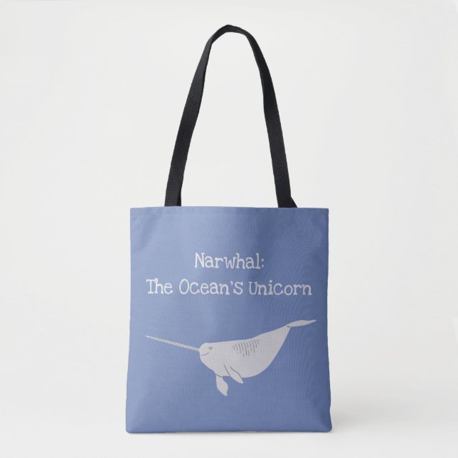 Bolsa Tote Narwahl: O unicórnio do oceano (Frente)