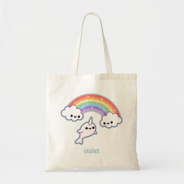 Bolsa Tote Narwhal de voo bonito (Frente)