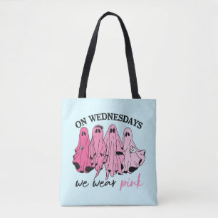 Bolsa Tote Nas quartas-feiras nós vestimos fantasma cor-de-ro