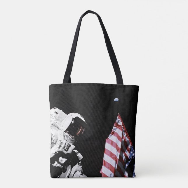 Bolsa Tote Nascer da Terra a Partir da Lua - Bandeira e Terra (Verso)