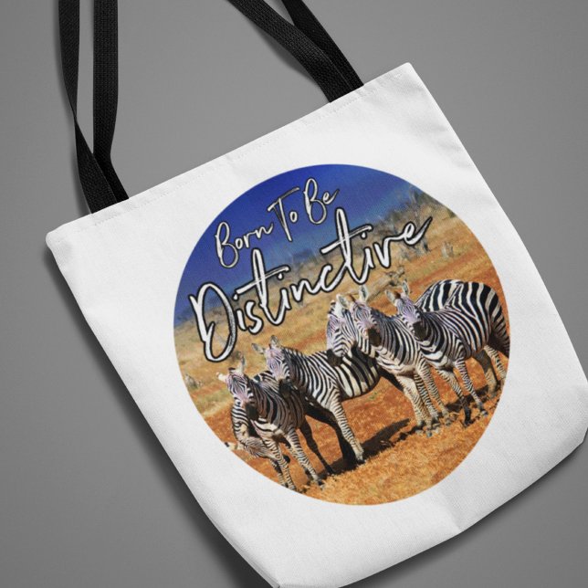 Bolsa Tote "Nascer De Ser Distintivo" Arte Zebra (Criador carregado)