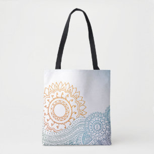 Bolsa Tote Nascer do sol detalhado do abstrato do henna