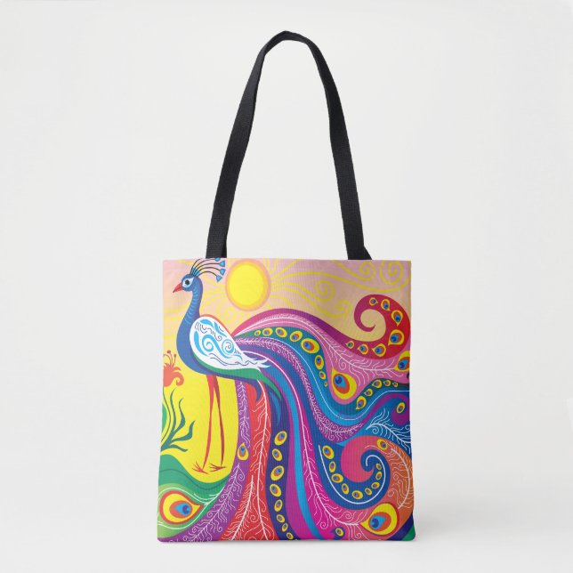 Bolsa Tote Nascer do Sol do Pavão (Frente)