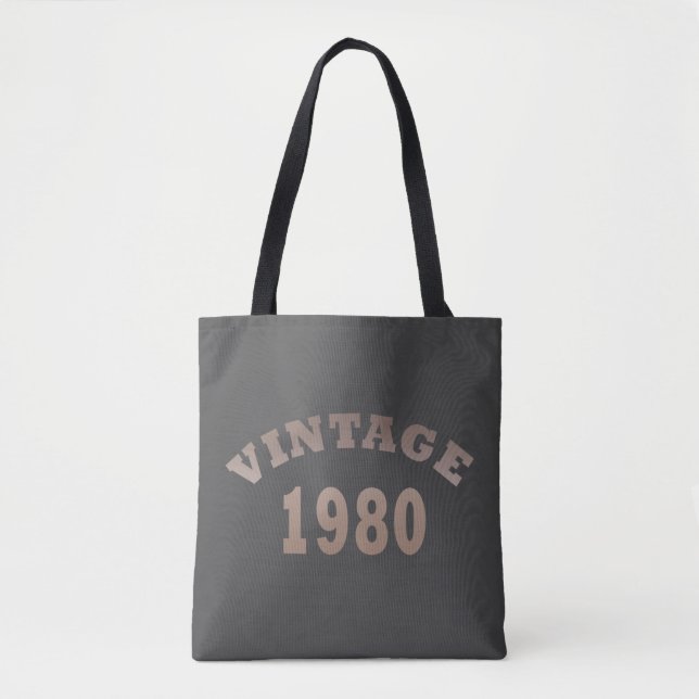 Bolsa Tote Nascer em presente de aniversário de 1980 (Frente)