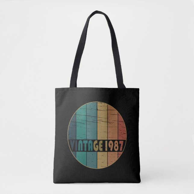 Bolsa Tote nascer em presente de aniversário de 1987 (Frente)