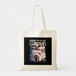 Bolsa Tote Nascer Para Tocar Drumm Drumming Rock Music Banda