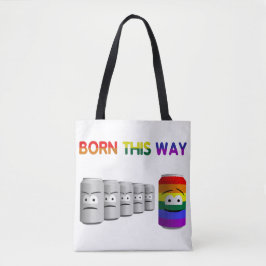 Bolsa Tote Nascer Por Esta Via LGBT Rainbow Stripe LGBT