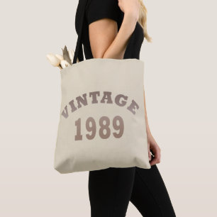 Bolsa Tote Nascido em 1989 presente de aniversário moderno vi