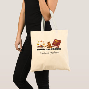 Bolsa Tote Nascido para discutir advogado engraçado