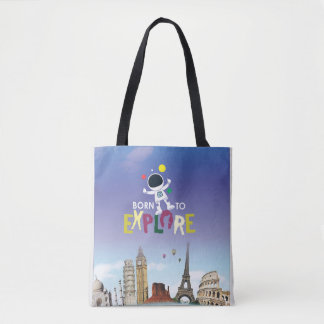 Bolsa Tote Nascido para Explorar | Aventura do Astronauta Fof