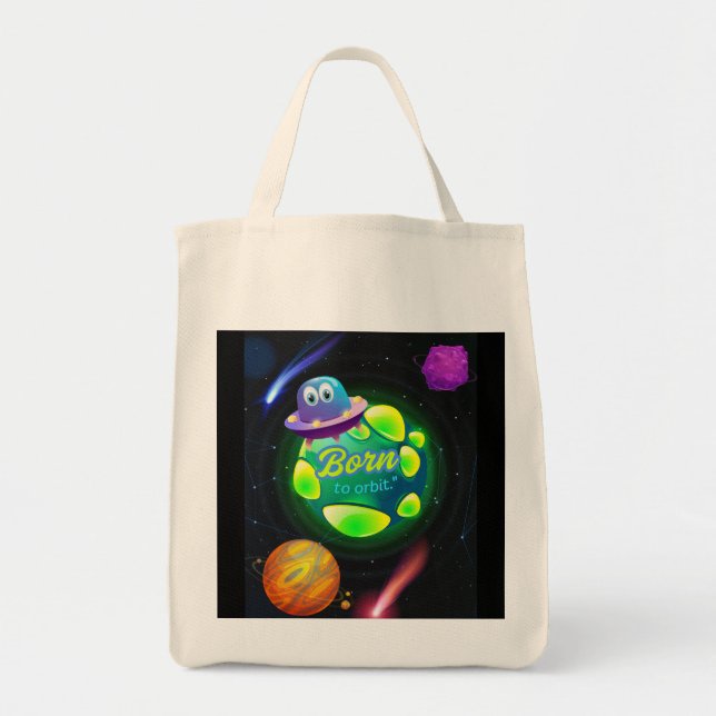 Bolsa Tote Nascido para orbitar  (Frente)