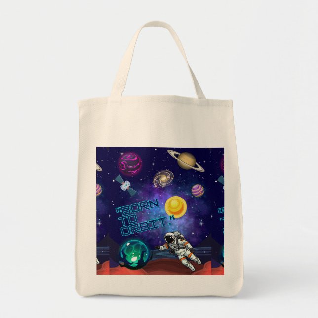 BOLSA TOTE NASCIDO PARA ORBITAR  (Frente)