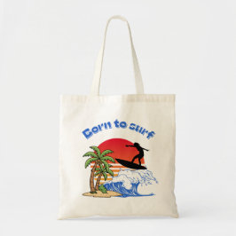 Bolsa Tote Nascido para surfar Surfista retrô do pôr do sol
