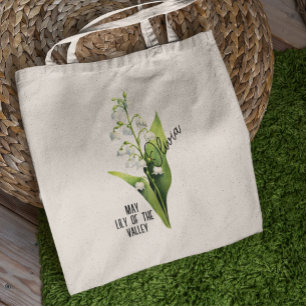 Bolsa Tote Nascimento Mês De Flor Maio De Lily Do Nome Do Val
