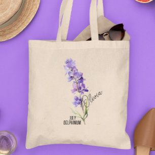 Bolsa Tote Nascimento mês de floração julho Nome Delphinium T