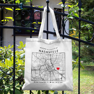Bolsa Tote Nashville Love Locator Boas-vindas ao Casamento
