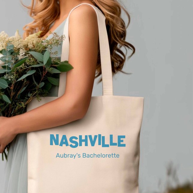 Bolsa Tote Nashville Modern Minimalista Blue Bachelorette (Criador carregado)
