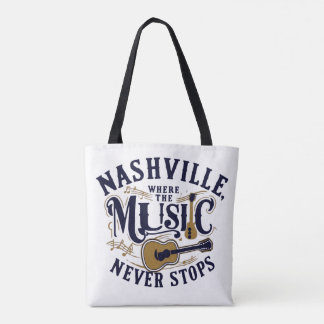 Bolsa Tote Nashville - Onde a música nunca pára