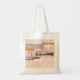 Bolsa Tote Nashville Skyline Guitar Watercolor Design
