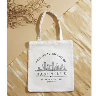 Bolsa Tote Nashville Skyline Tote Bag - Favor de Casamento Pe