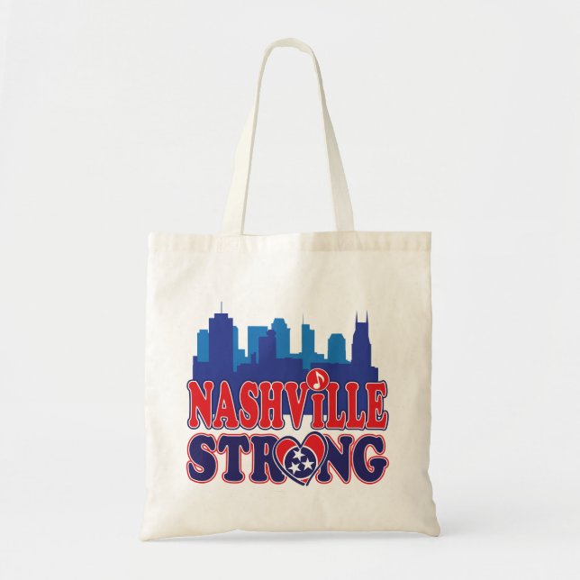 Bolsa Tote Nashville-Strong-Skyline-and-Music-Note (Frente)