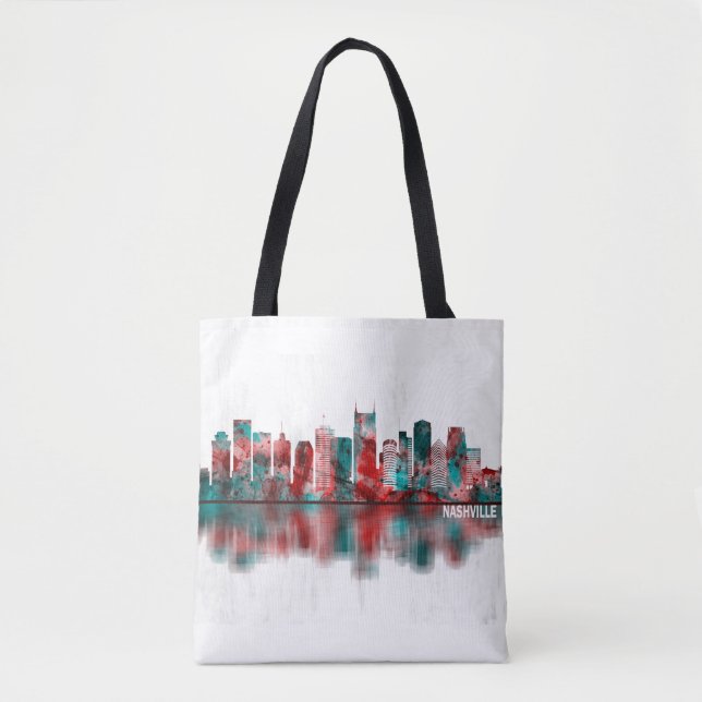 Bolsa Tote Nashville Tennessee Skyline (Frente)