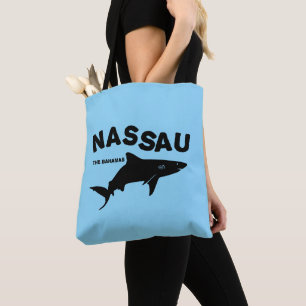Bolsa Tote Nassau - Camisa-T de mergulho de tubarão das Baham