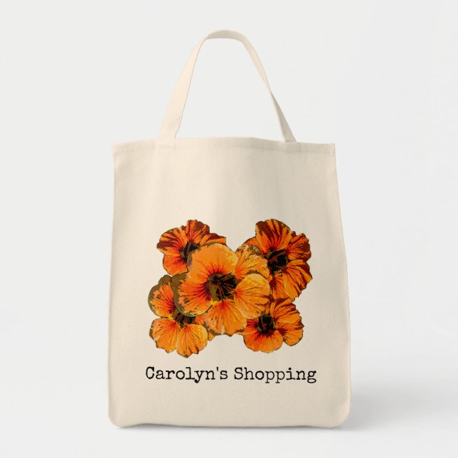 Bolsa Tote Nasturtium floral design personalizado (Frente)