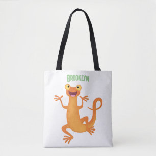 Bolsa Tote Nata-dançarina de laranja feliz e giro
