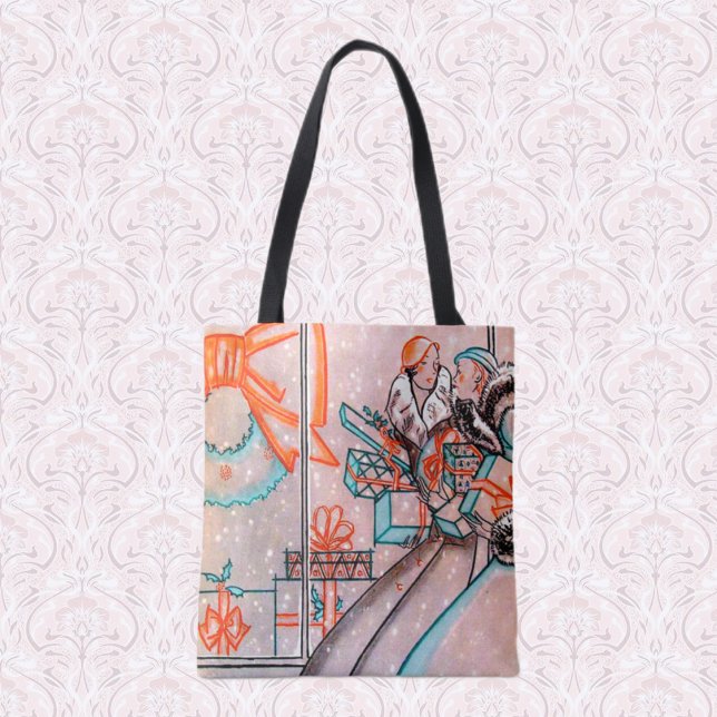 Bolsa Tote Natais vintages Comprando (Criador carregado)