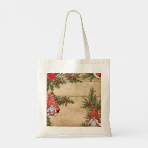 Bolsa Tote Natais vintages Fussy Cortando Imagem do Gnome