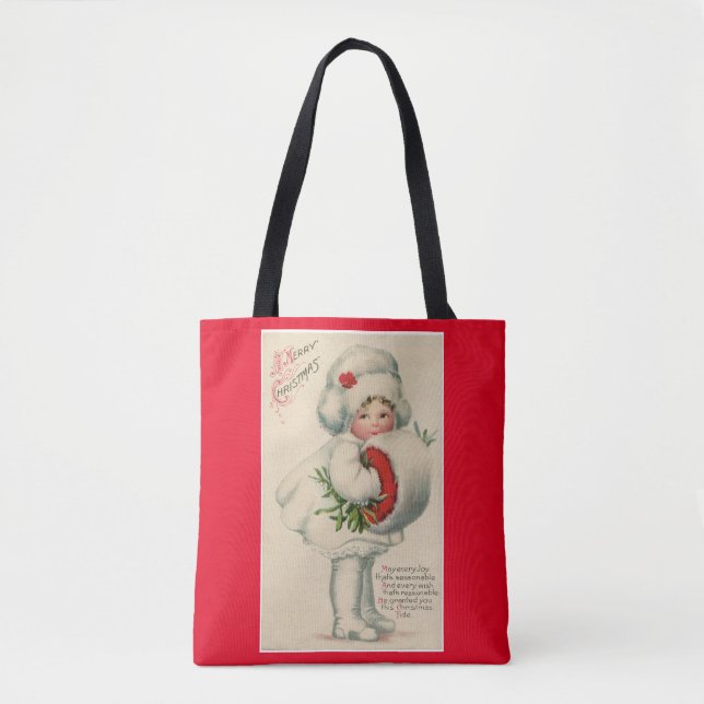 Bolsa Tote Natais vintages Meninas (Frente)