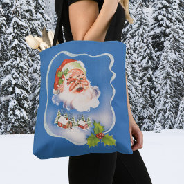 Bolsa Tote Natais vintages, Retro Jolly Santa Claus