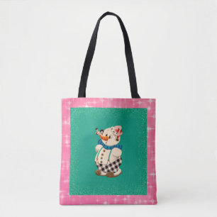 Bolsa Tote Natais vintages Snowman