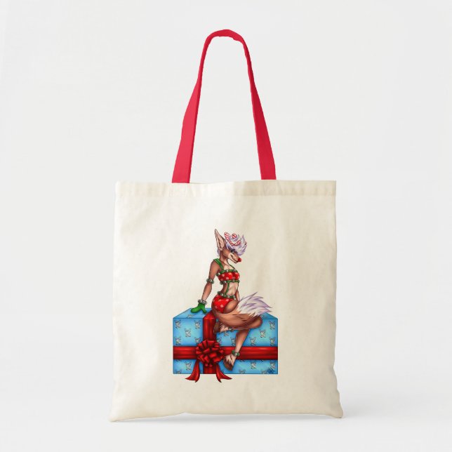 Bolsa Tote Natal alegre do azevinho (Frente)