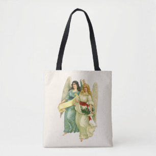 Bolsa Tote Natal Antigo, Anjos Vitorianos Angelicais