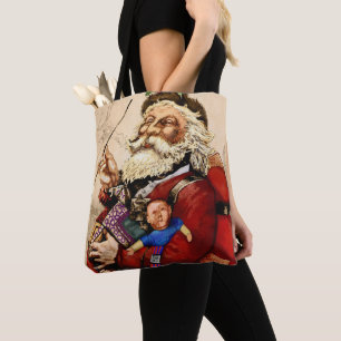 Bolsa Tote Natal Antigo, Brinquedos de Cachimbo do Papai Noel