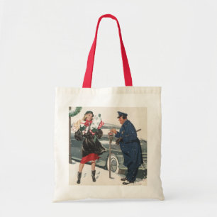Bolsa Tote Natal Antigo, Compras Presentes Policial