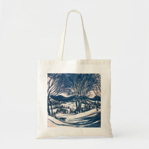 Bolsa Tote Natal Antigo, Paisagem de Montanha de Neve de Inve