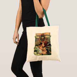 Bolsa Tote Natal Antigo, Papai Noel Vitoriano Crianças