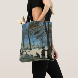 Bolsa Tote Natal Antigo, Parque Central no Inverno Glackens