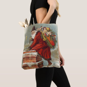 Bolsa Tote Natal Antigo Vitoriano São Nicolau no Telhado