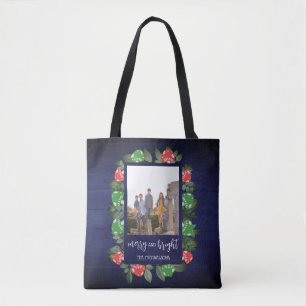 Bolsa Tote Natal Caprichoso de Cogumelos Florestais Rústicos