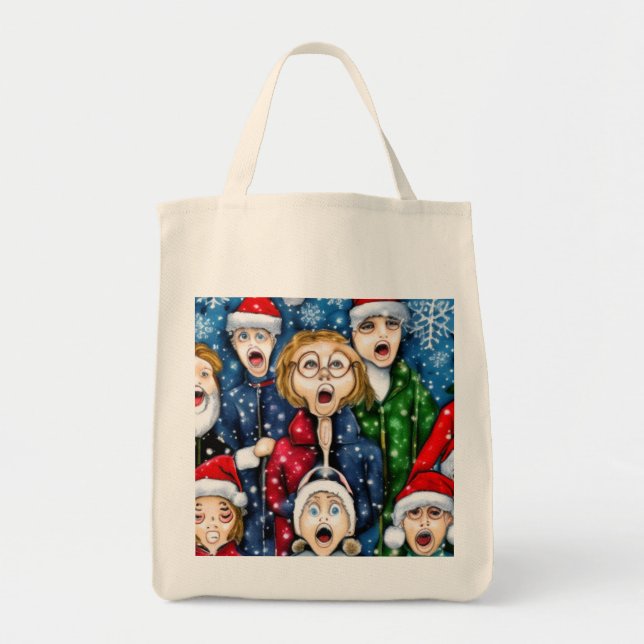 Bolsa Tote Natal Caroling (Frente)