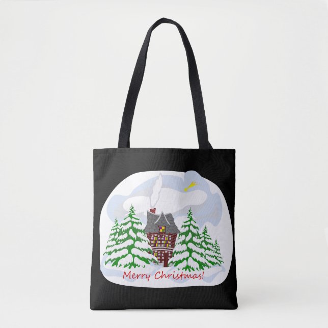 Bolsa Tote Natal chegando à casa da família (Frente)